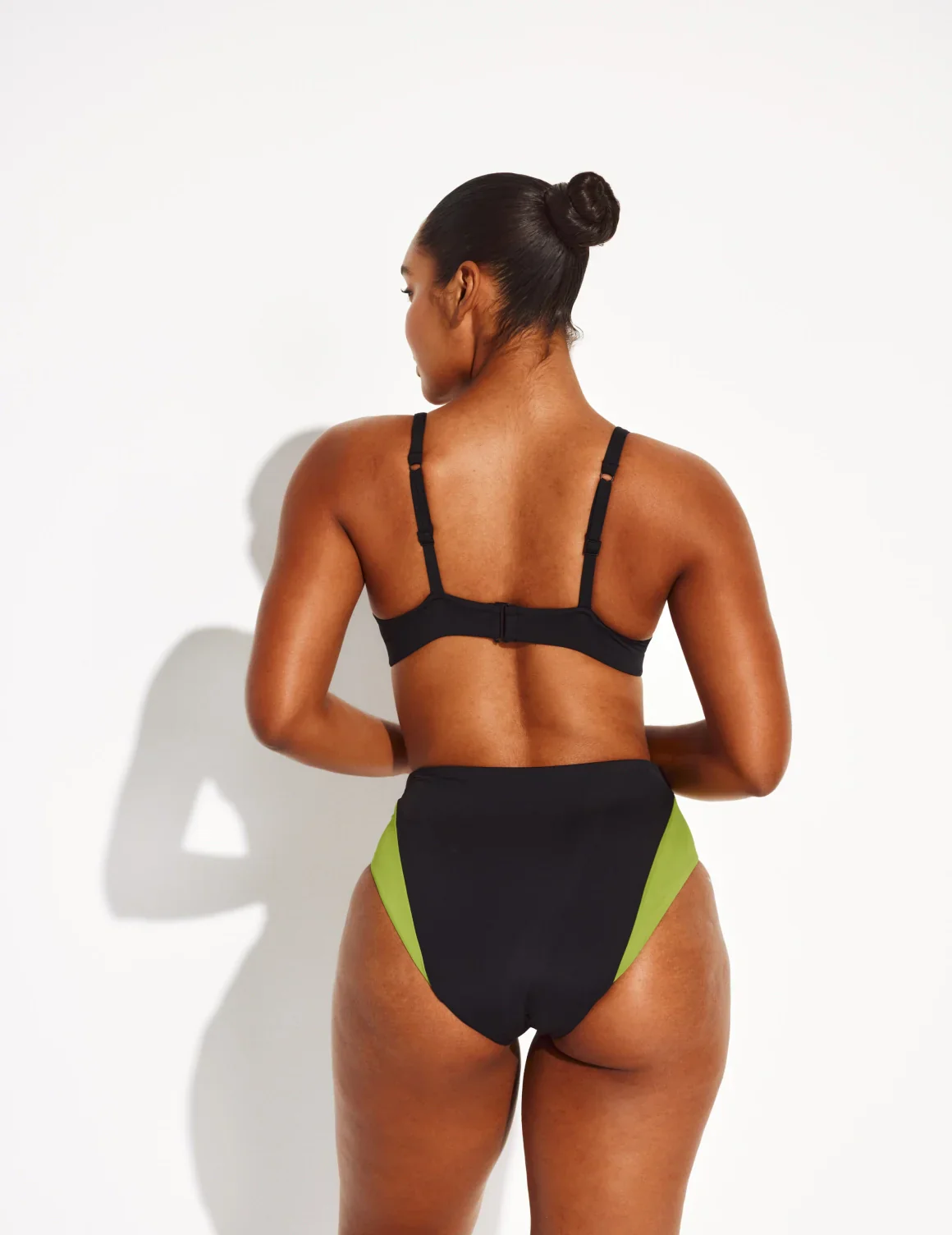 High Rise Bikini Swim Bottom - Color Block - Last Call - Image 7