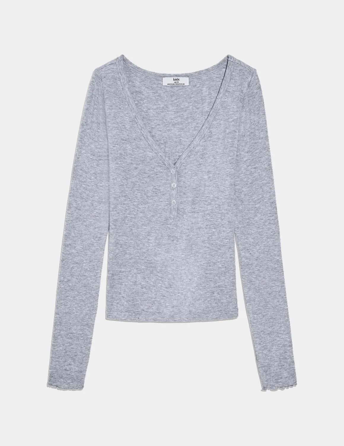 Modal Rib Long Sleeve Henley - Image 2