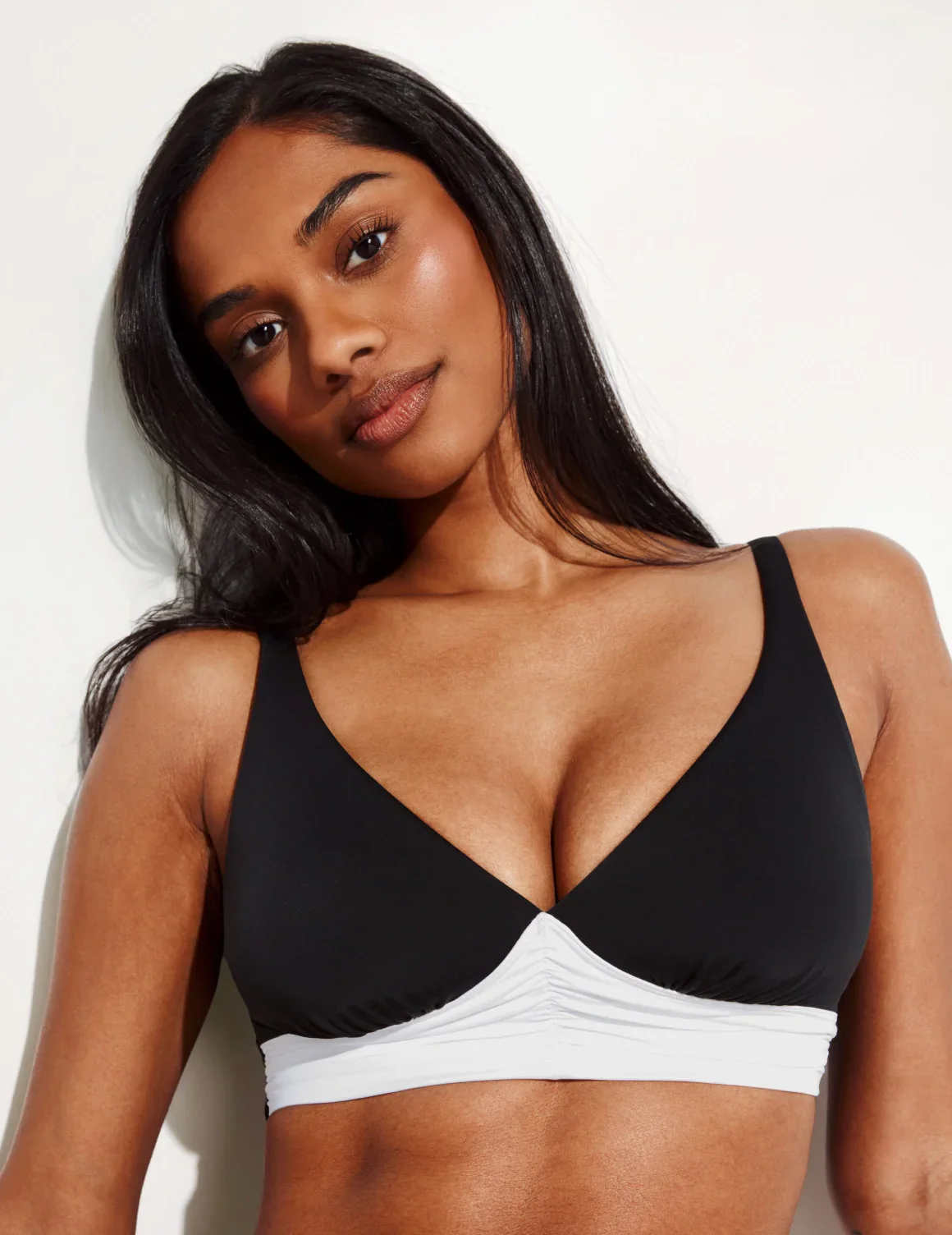 Ruched Deep V Bikini Top - Last Call - Image 3