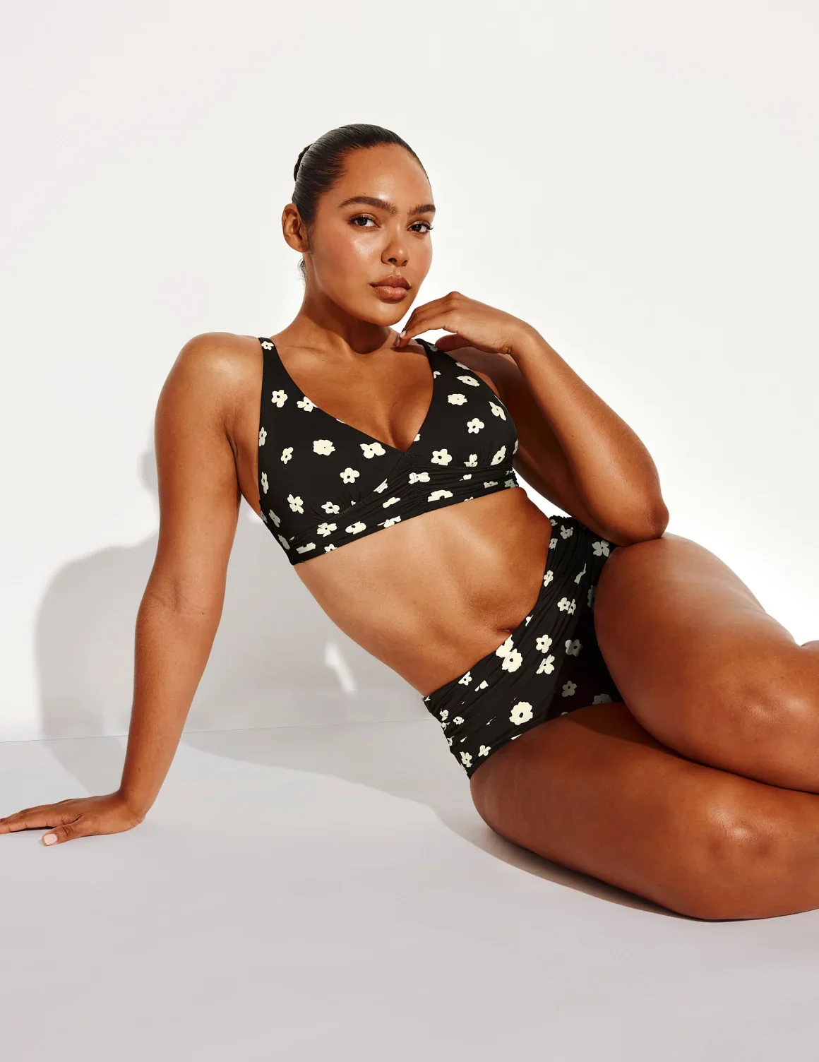 Ruched Deep V Bikini Top - Last Call - Image 36