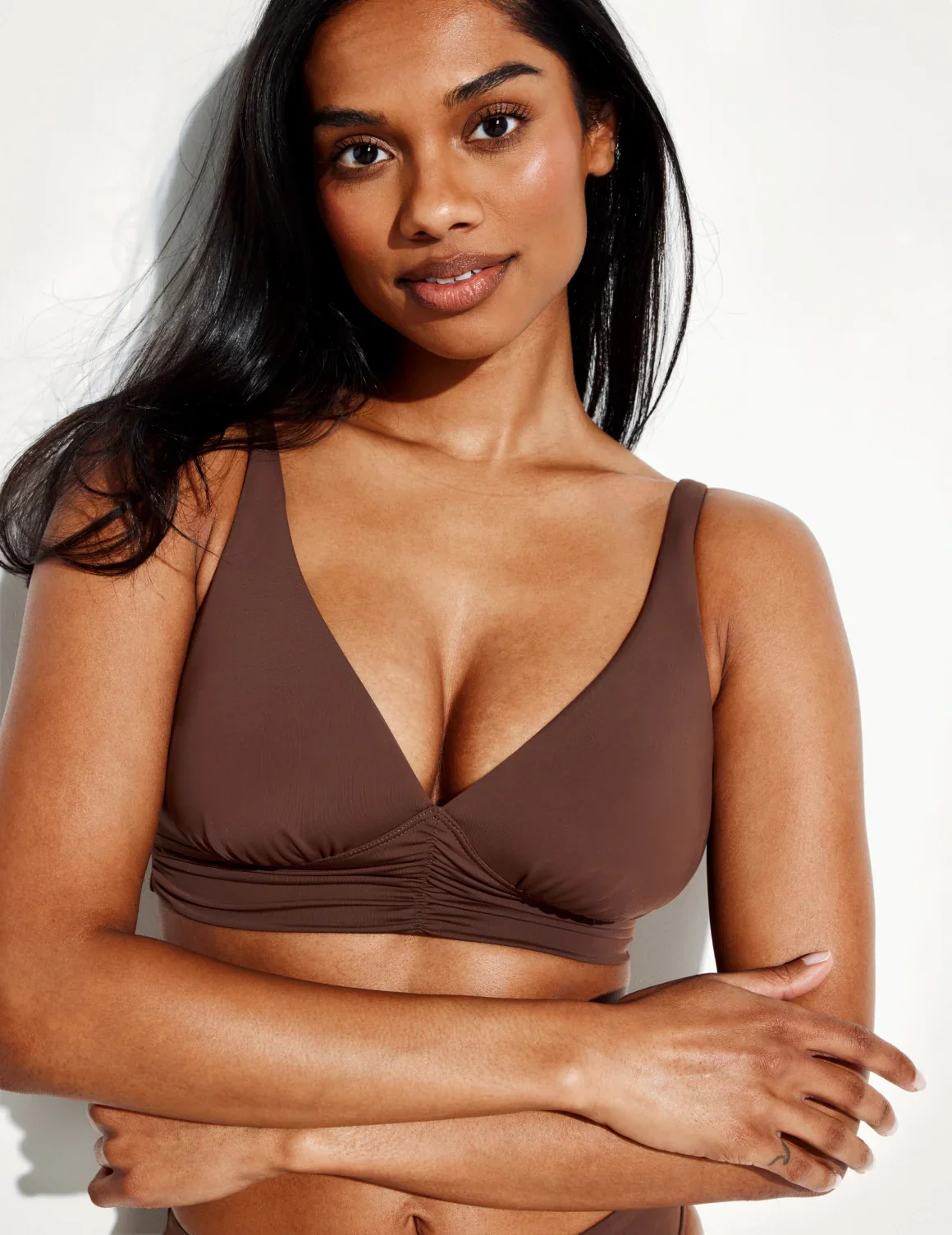 Ruched Deep V Bikini Top - Last Call - Image 6