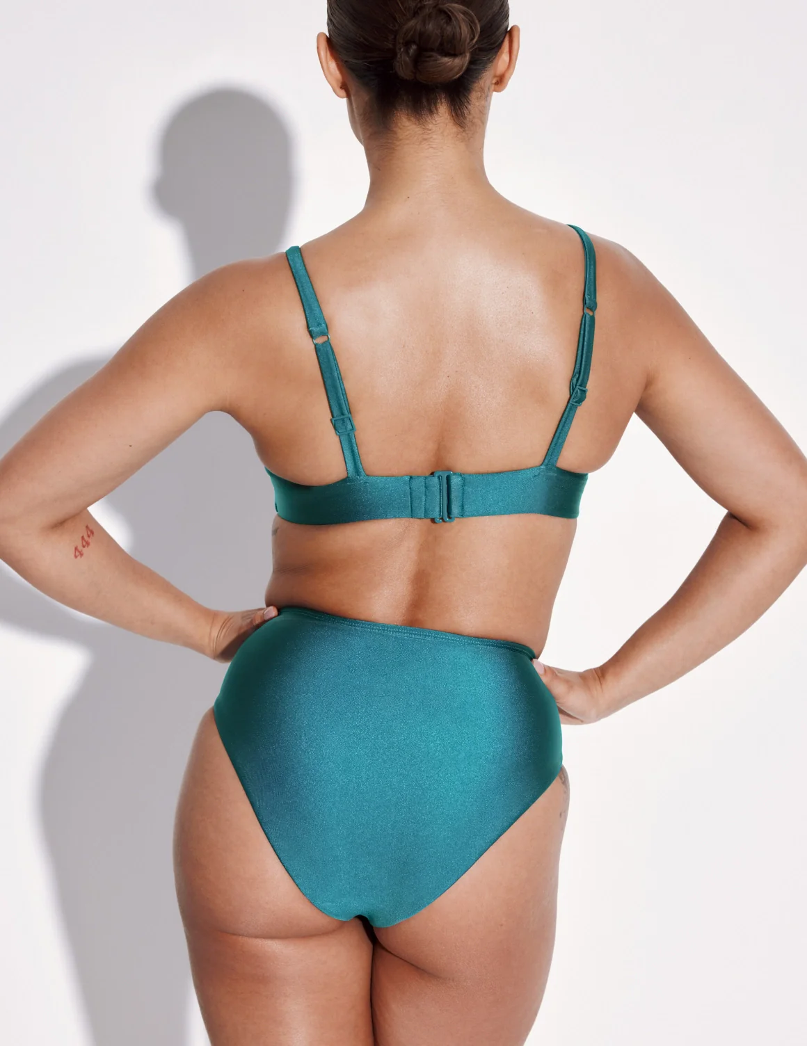 Shimmer Ruched Bikini Swim Bottom - Last Call - Image 7