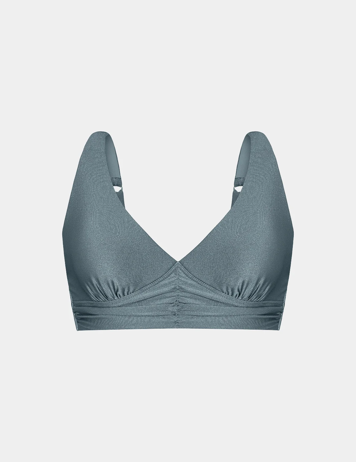 Shimmer Ruched Deep V Bikini Top - Last Call - Image 2