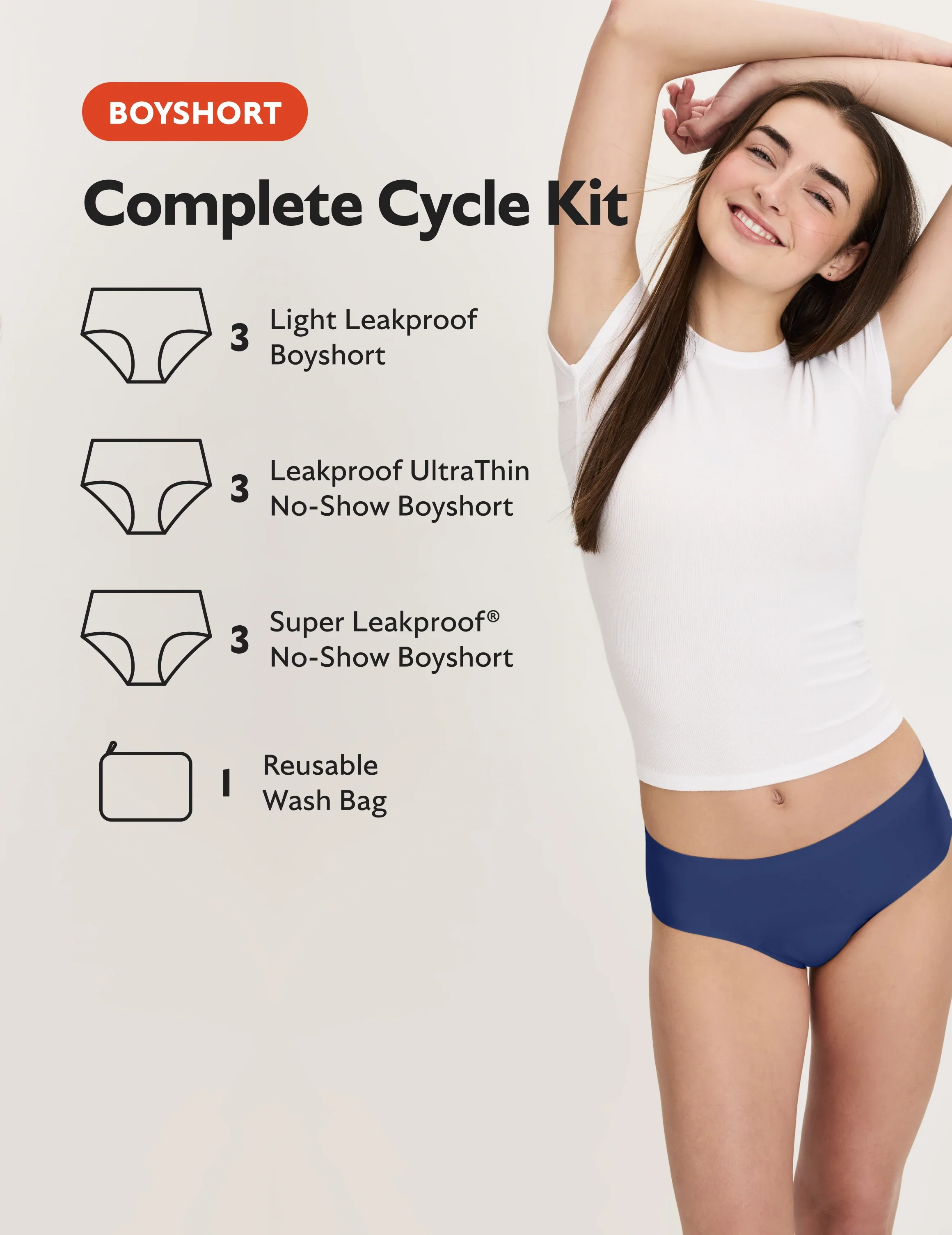 Teen Complete Cycle Kit - Boyshort - Image 2