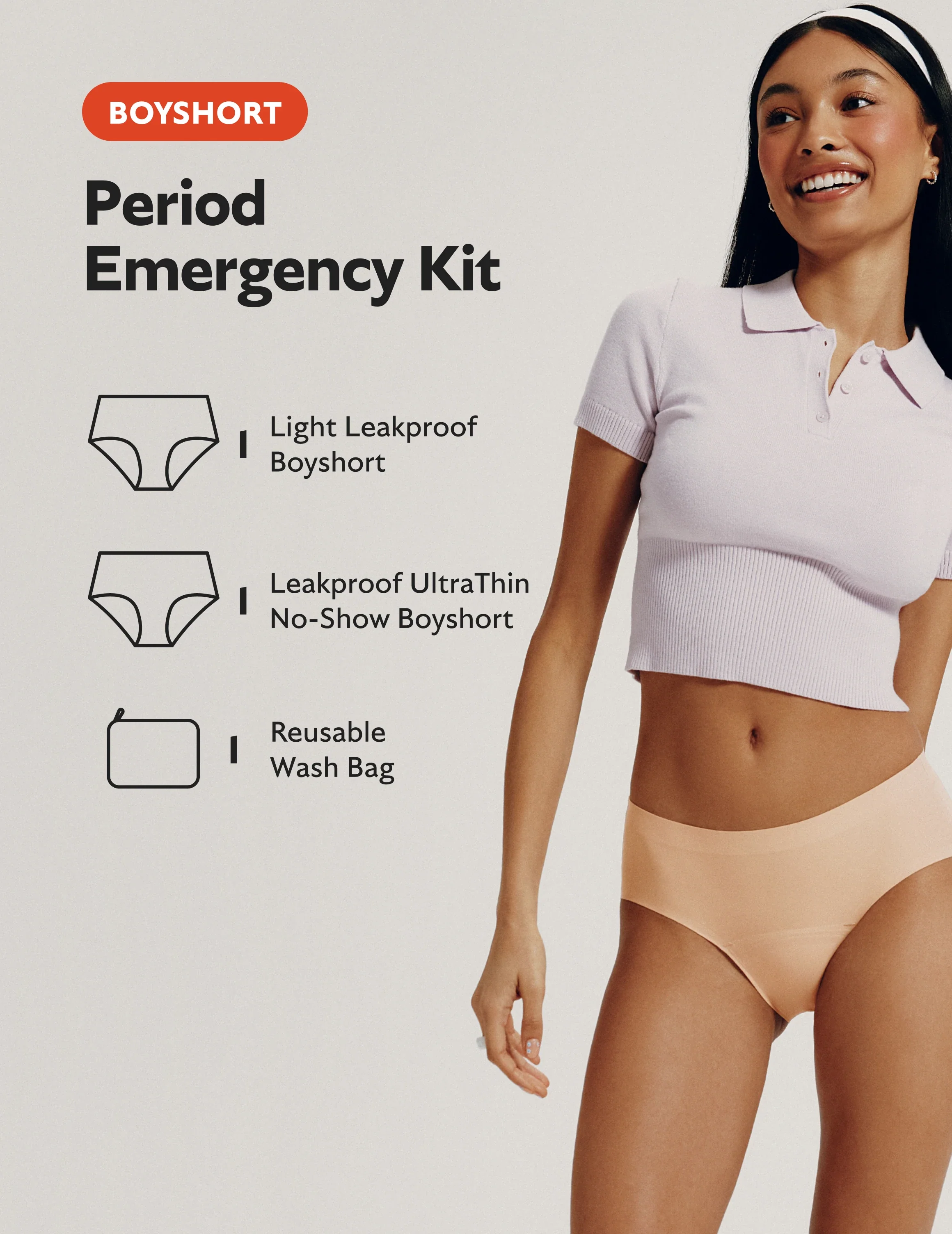 Teen Period Emergency Kit - Boyshort - Image 2